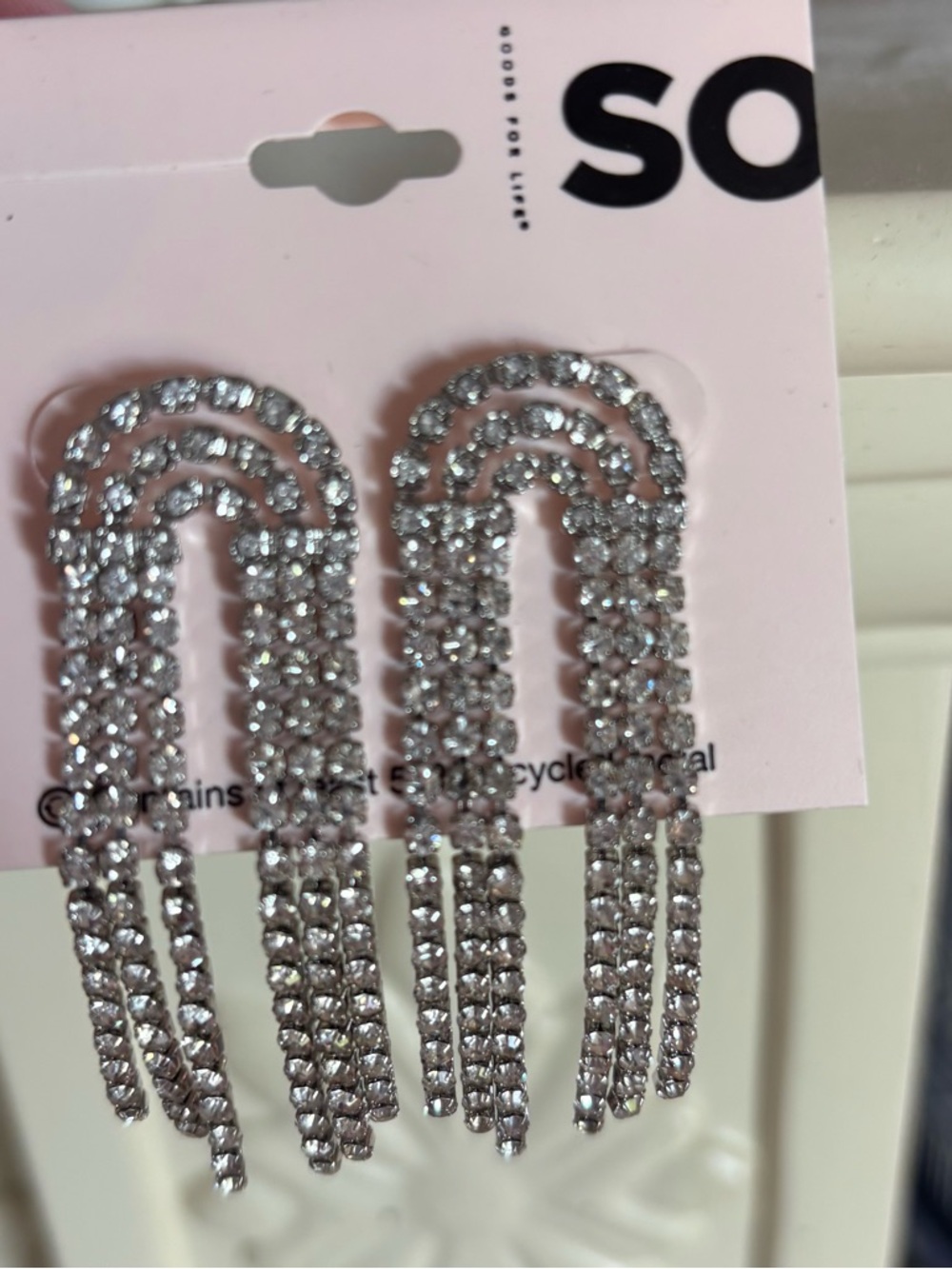 Sonoma Silver Rhinestone Dangle Earrings